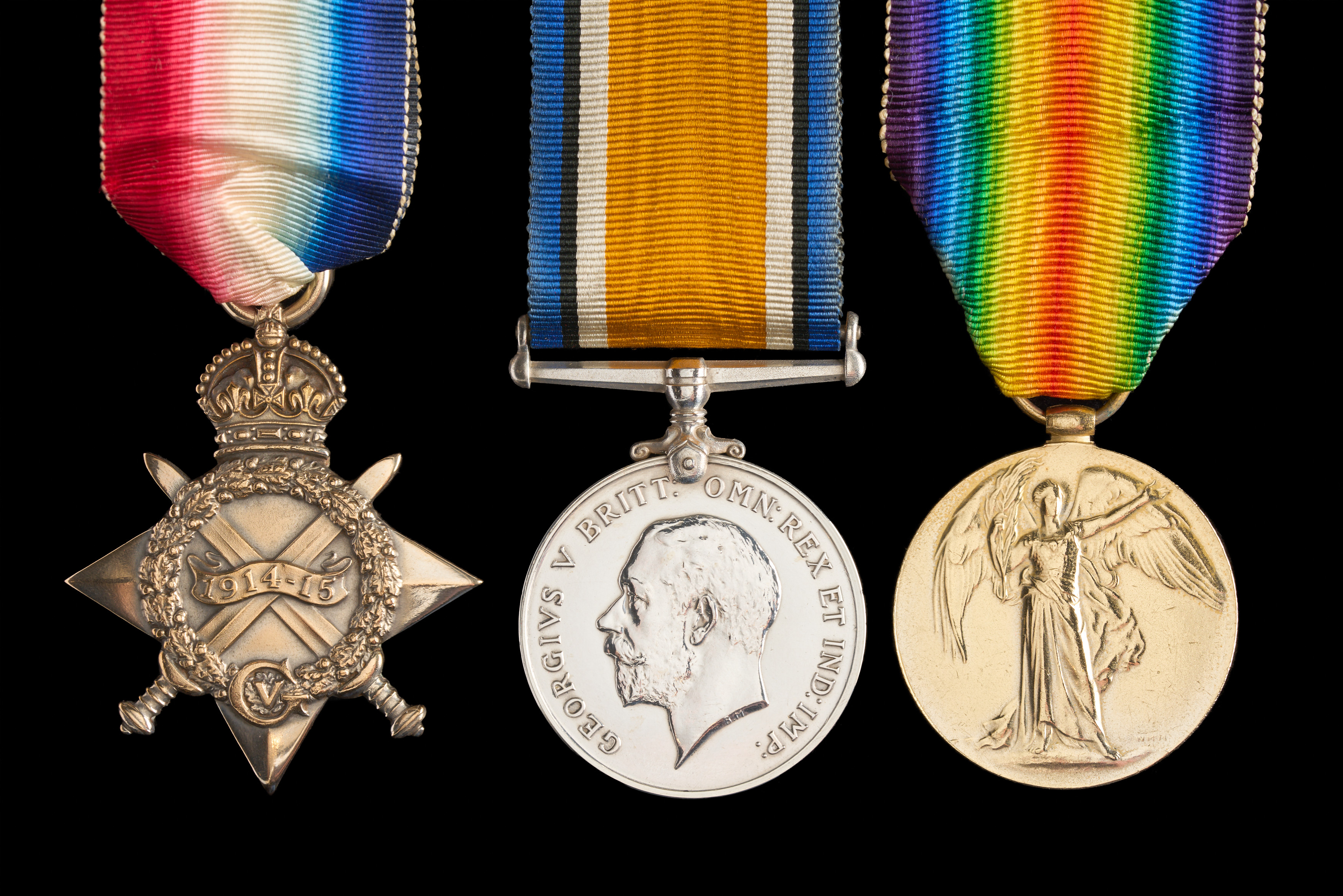 Andrew Bell : (L to R) 1914-15 Star; British War Medal; Allied Victory Medal